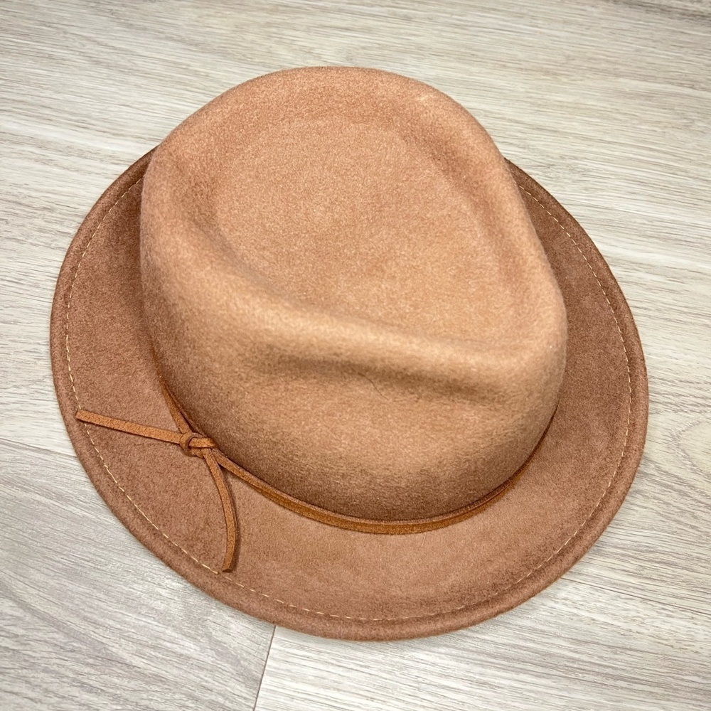 Christian Siriano New York Straight Brim 100% Wool Women’s Fedora Hat Brown